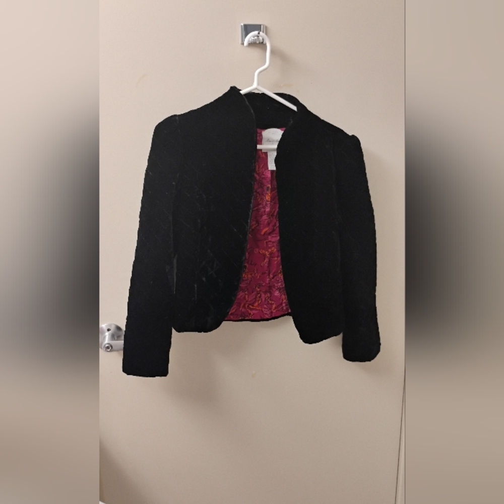 Mise En Scene Anthropologie Modern Does 1940s Quilted Velvet Open Jacket Sz 6